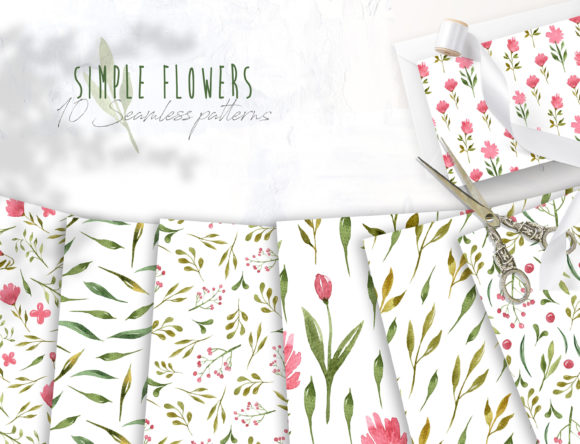 10 Seamless Patterns Digital Paper Pack