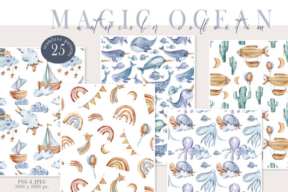 25 Cute Nautical Seamless Patterns