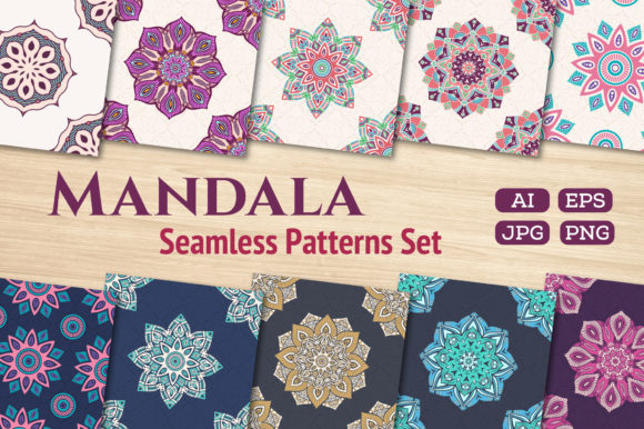 Floral Mandala Seamless Vector Patterns: Versatile, High-Quality Design Assets for Creators
