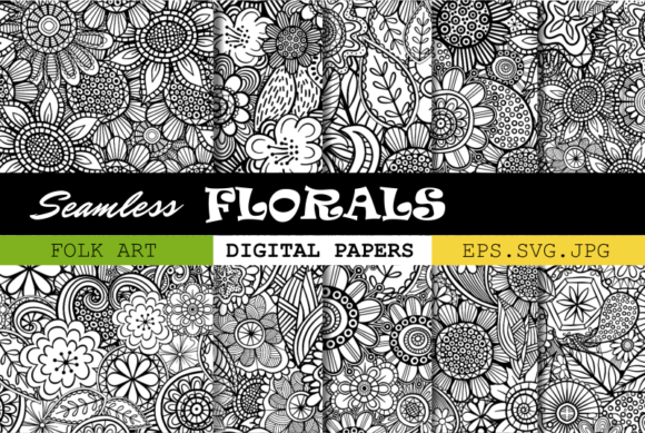 Folk Art Florals - Seamless Patterns: A Practical Guide for Designers and Crafters