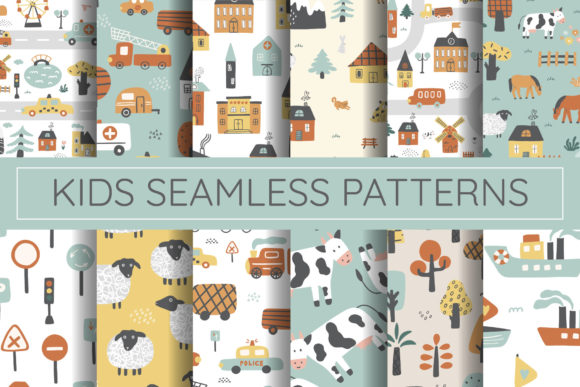 Kids Seamless Patterns: Pastel-Infused Design Assets Powering Thoughtful, Scalable Creative Workflows