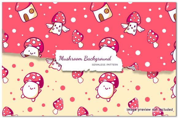 Mushroom Background - Seamless Patterns