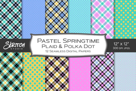 Pastel Spring Plaid Polka Dot Patterns