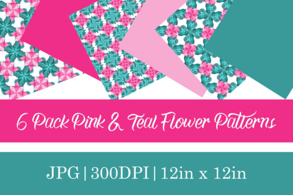 Pink Teal Flower Patterns: Vibrant, Versatile Design Resources for Creative Projects