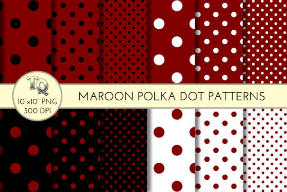 Seamless Maroon Polka Dot Patterns: Elegant, Versatile, and Ready to Use