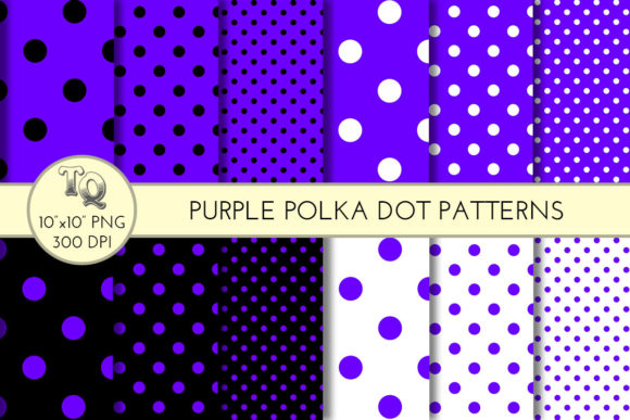 Seamless Purple Polka Dot Patterns